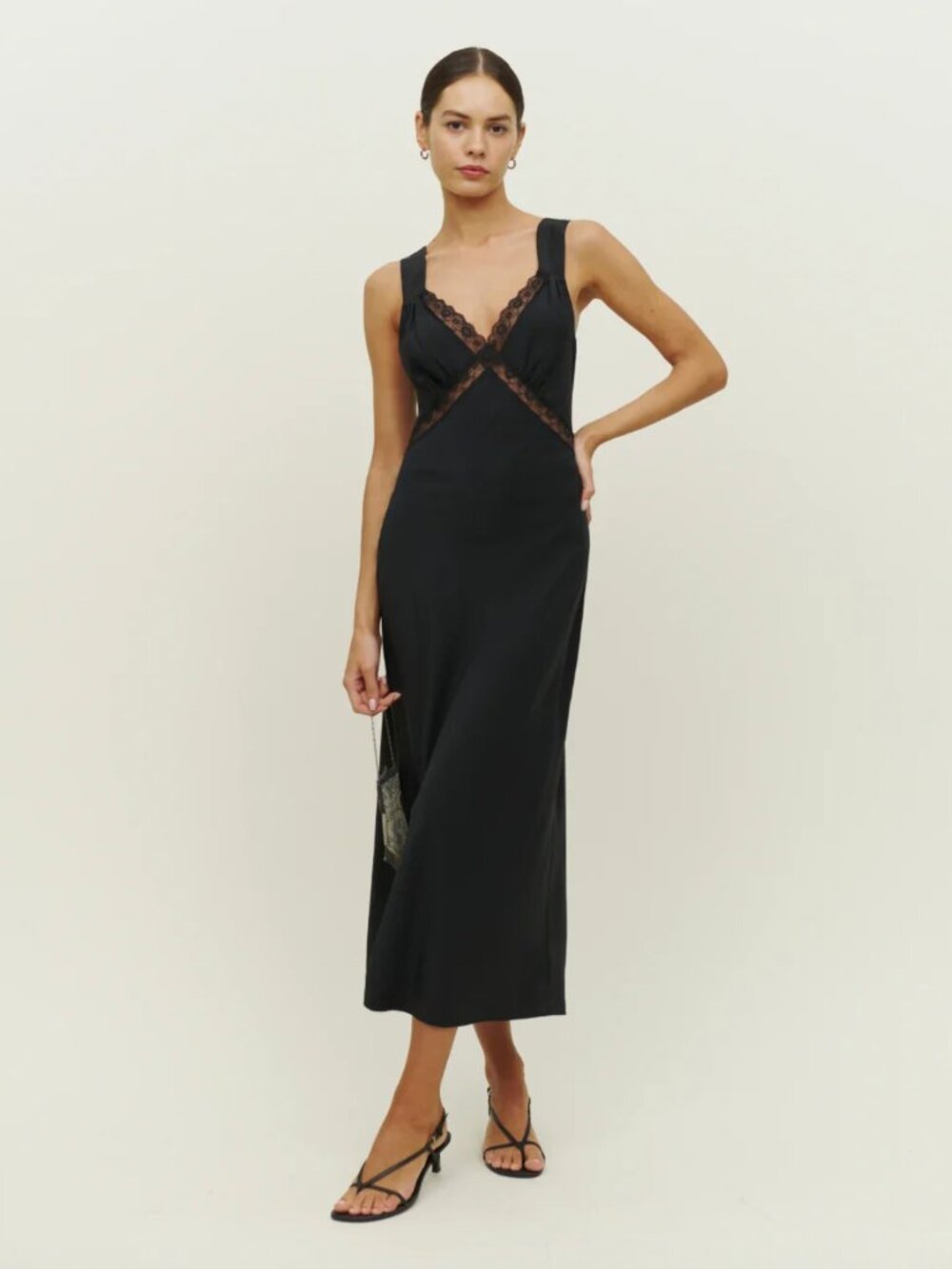 NWOT Reformation Provence silk dress in Black size S